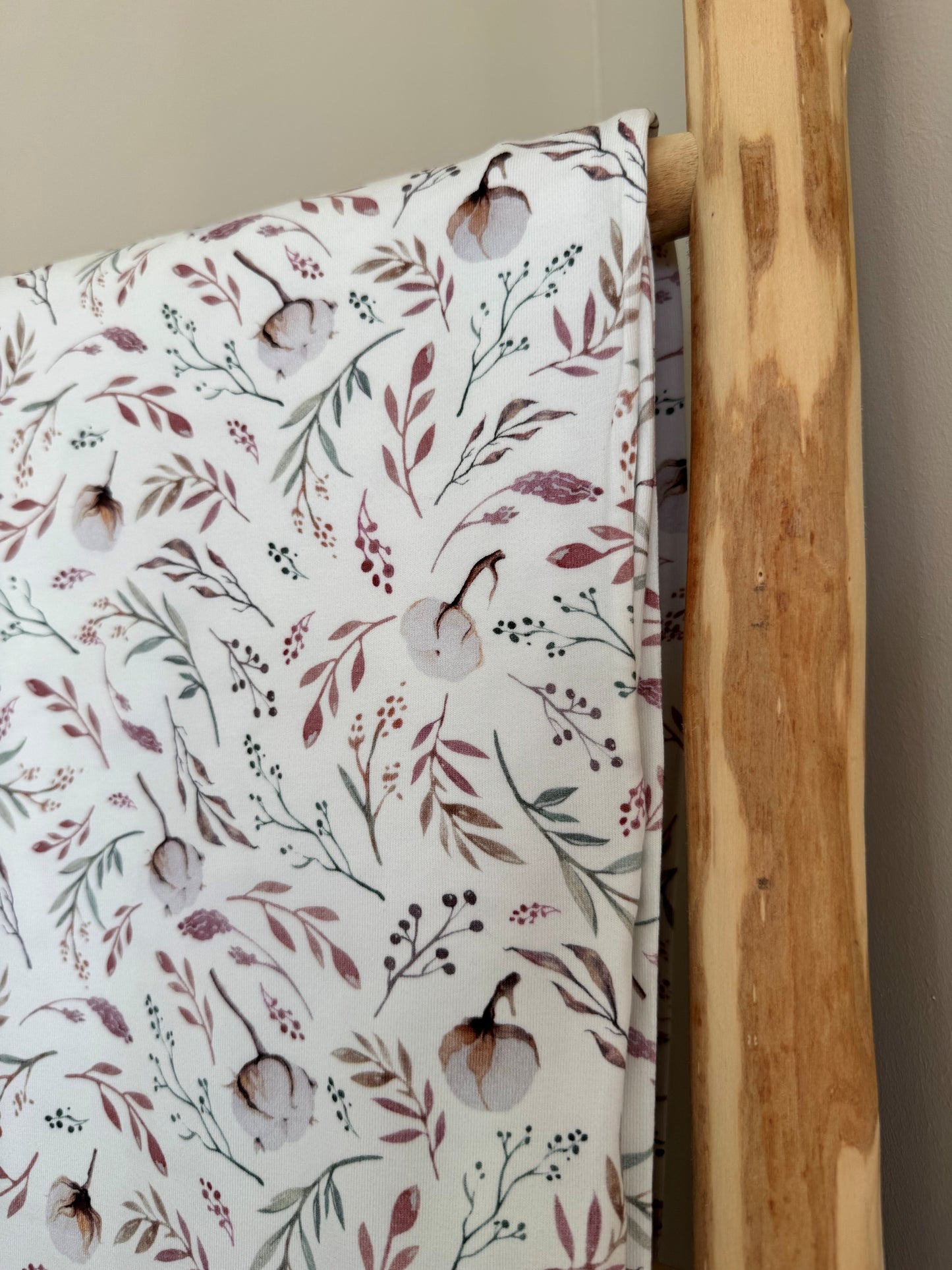 KATOENBLOEM MET BLADEREN TRICOT