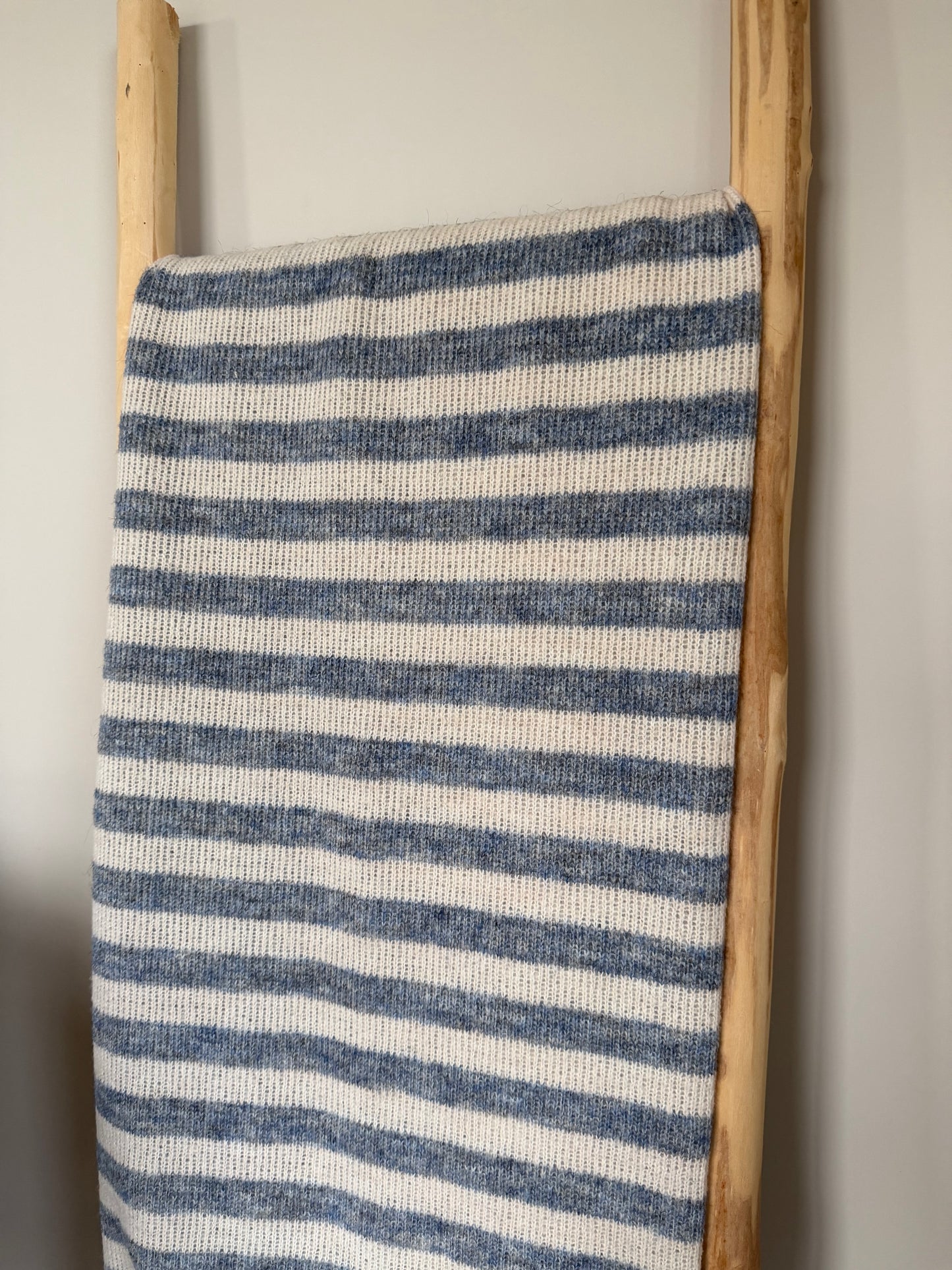 Gebreide strepen blauw