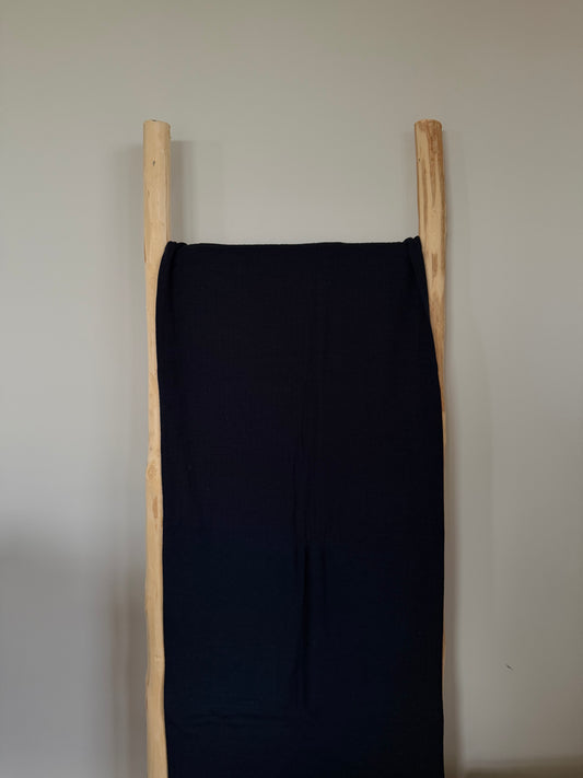 MERINOWOL | Donkerblauw rib merino wolzijde