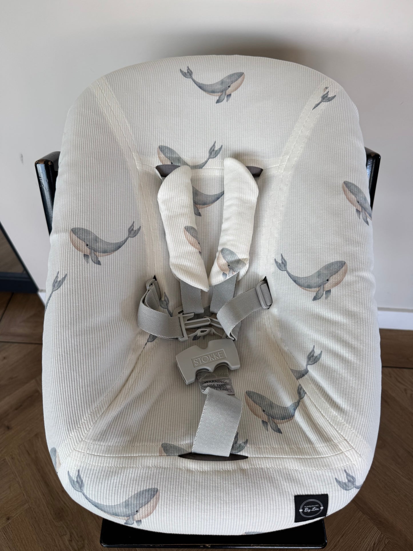 NEWBORN HOES | Grote walvis staalblauw ribtricot