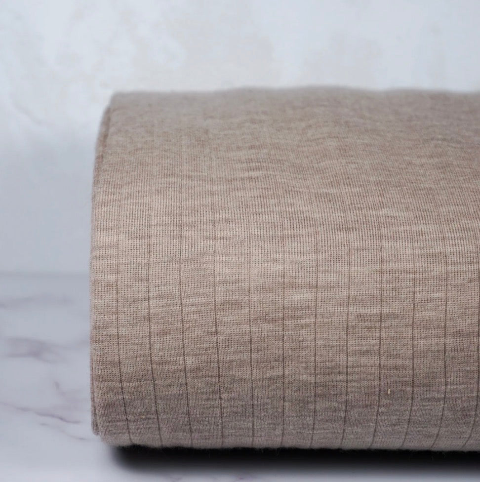 MERINOWOL | Taupe rib merinowol