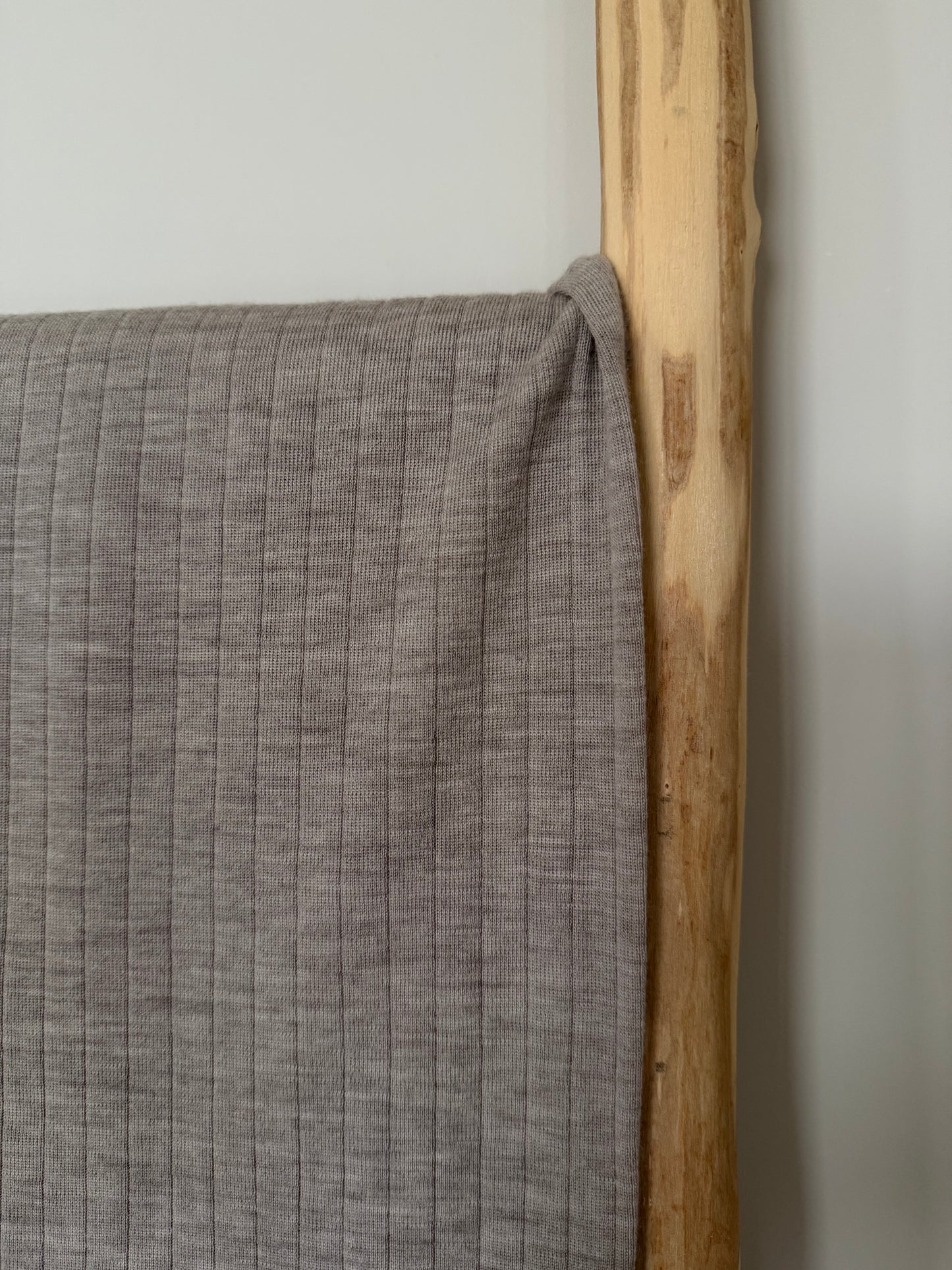 MERINOWOL | Taupe rib merinowol