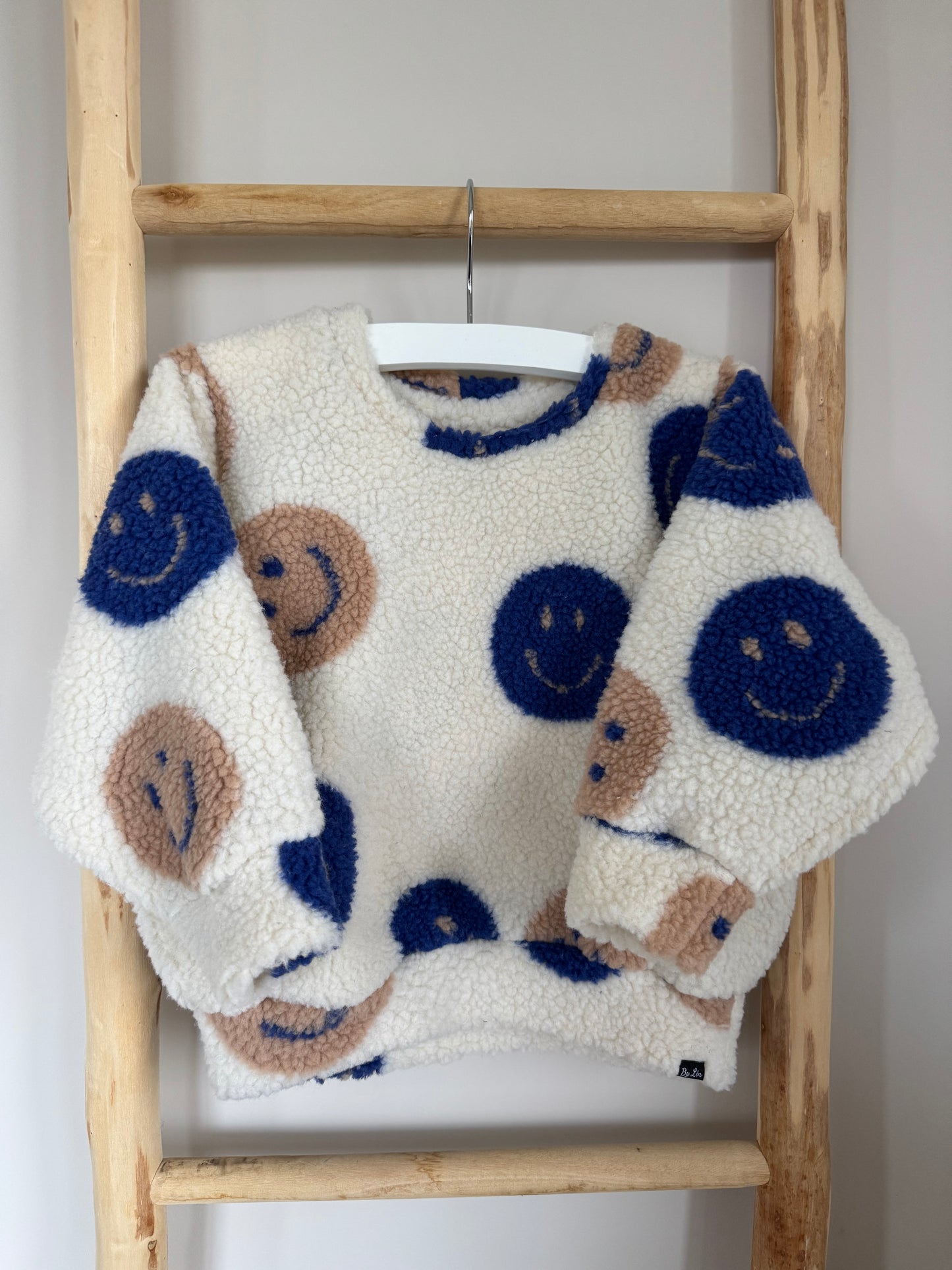 TEDDY | GROTE SMILEYS BLAUW/BEIGE