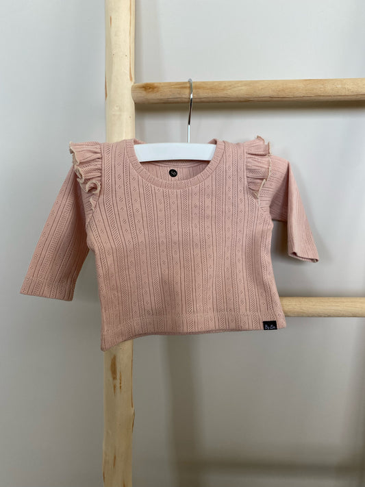 LONGSLEEVE | Ajour nude roze