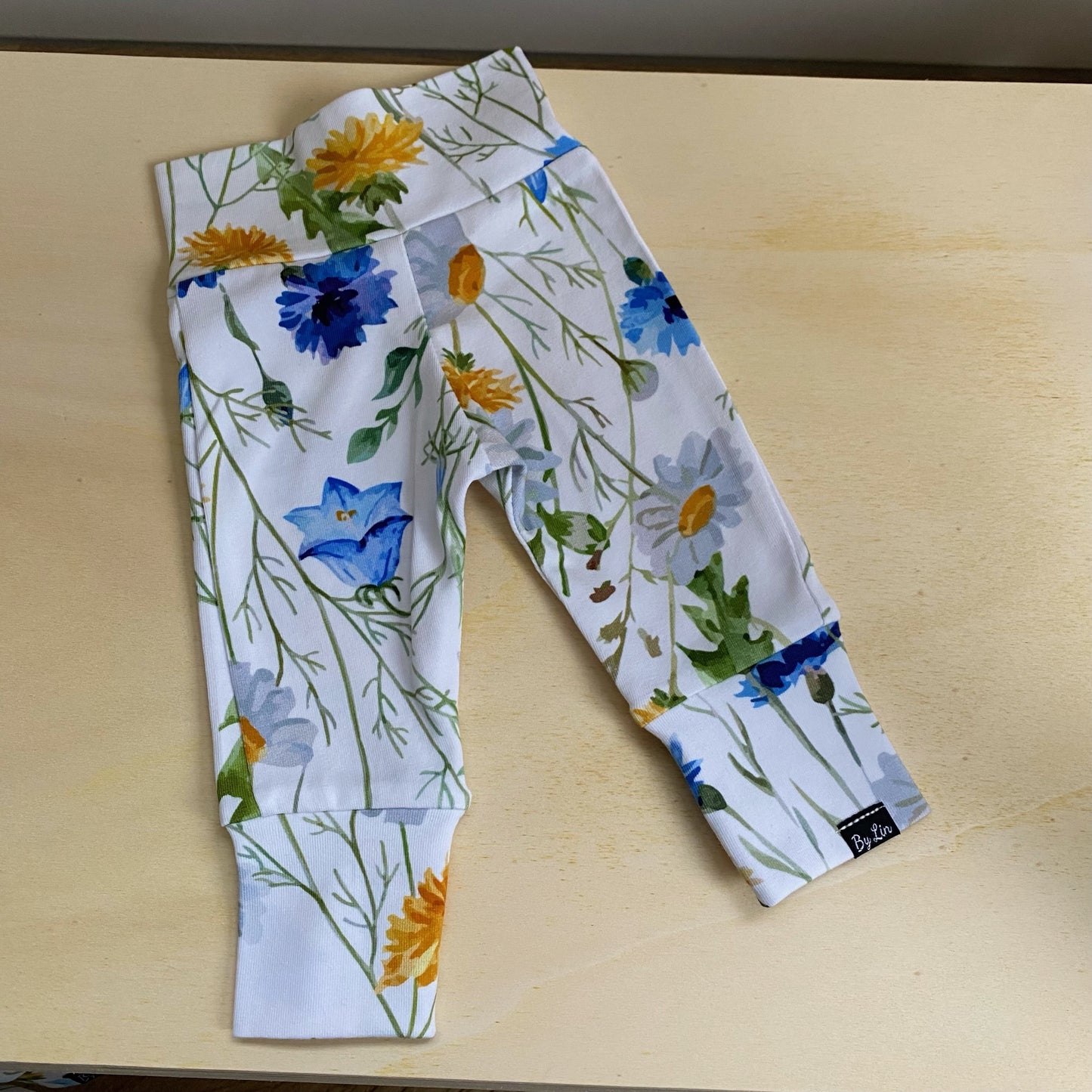 BROEKJE | Bloemen geel blauw Maat 44